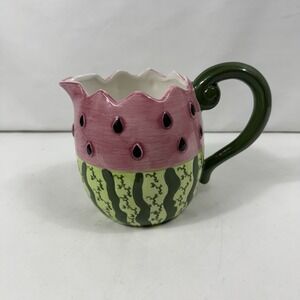 Vintage Figural Watermelon Pitcher With Handle From Cracker Barrel‎ 90's
